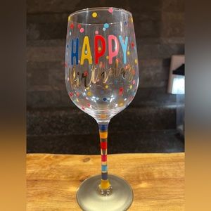 Hand painted wine glass